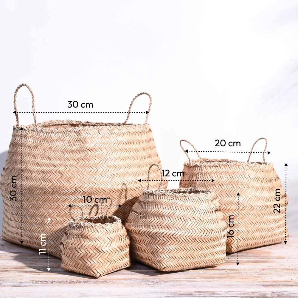 Handwoven Natural Wicker Planter Basket – Decorative Indoor Plant Basket for Home & Office