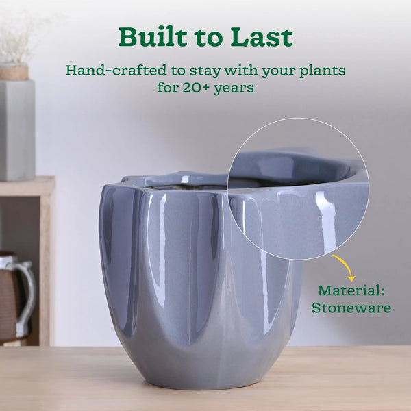 Modern Glossy Ceramic Planter Pot – Elegant Indoor Flower Pot for Home & Office