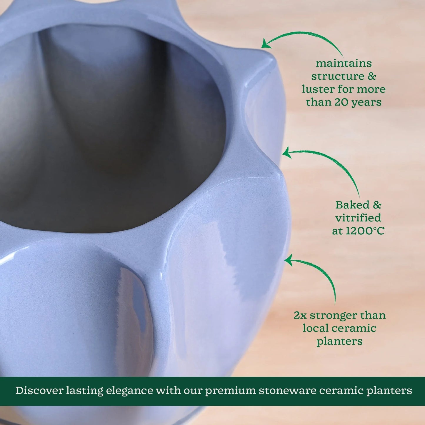 Modern Glossy Ceramic Planter Pot – Elegant Indoor Flower Pot for Home & Office