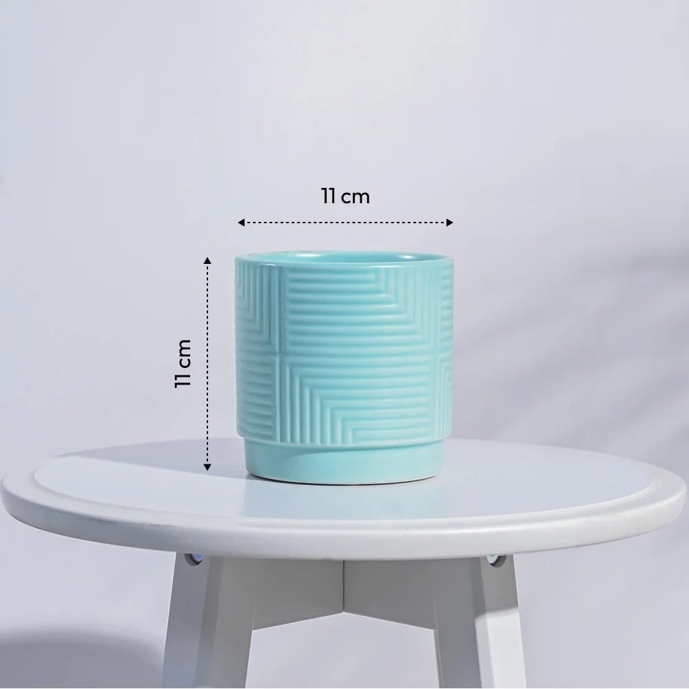 Modern Textured Ceramic Planter Pot – Decorative Indoor Flower Pot for Home & Office