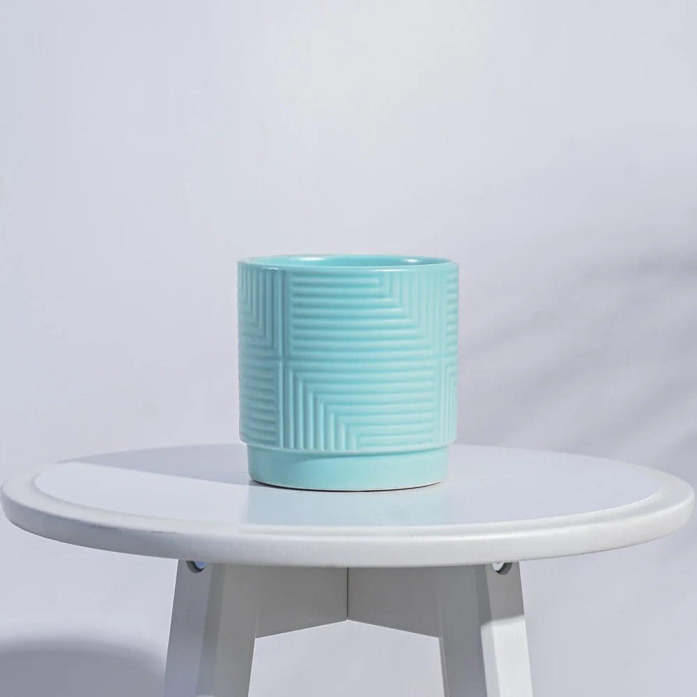 Modern Textured Ceramic Planter Pot – Decorative Indoor Flower Pot for Home & Office