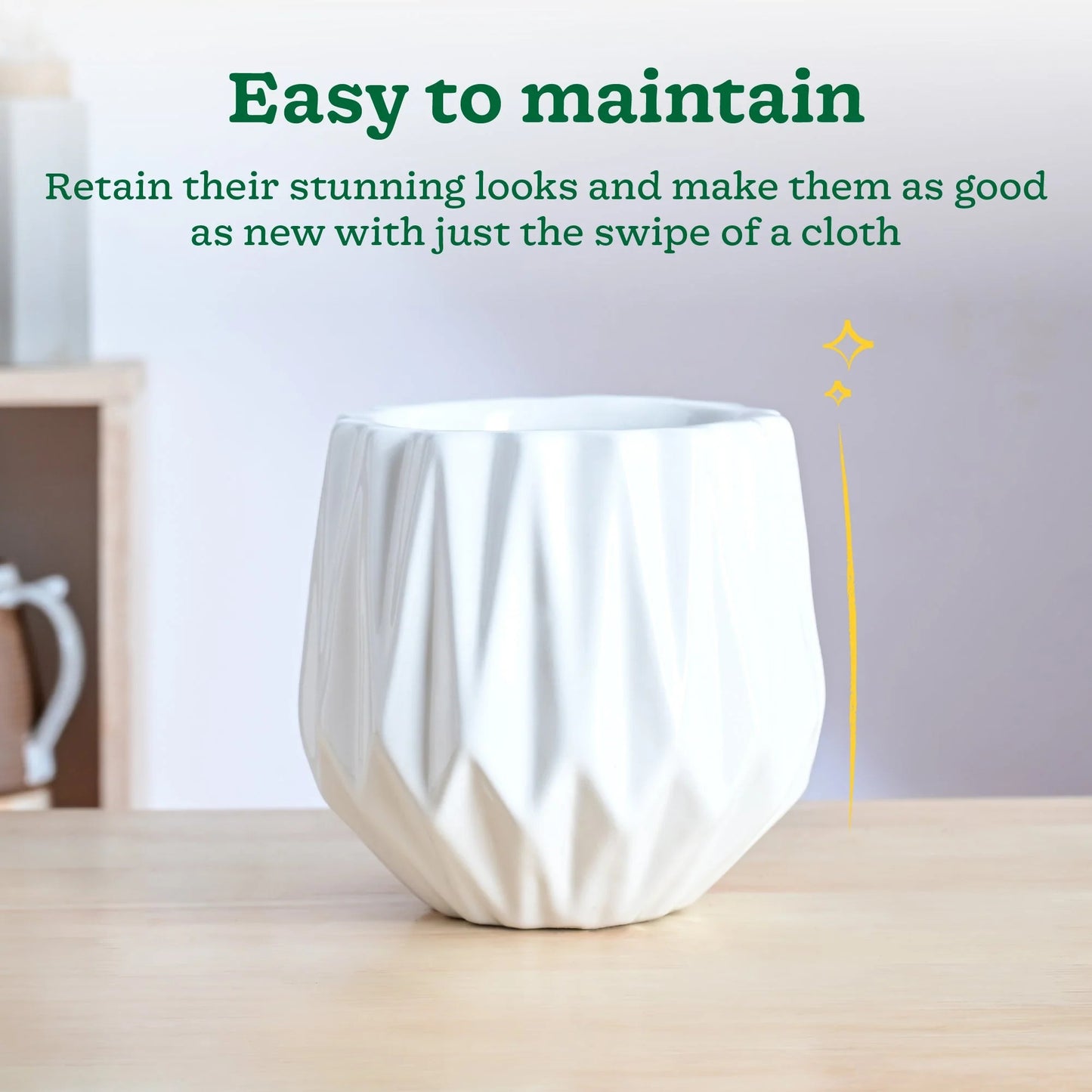 Modern Geometric Ceramic Planter Pot – Decorative Indoor Flower Pot for Home & Office