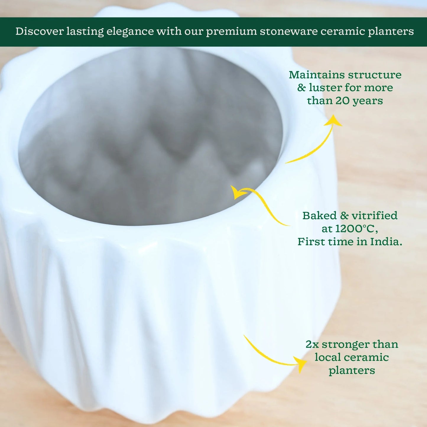 Modern Geometric Ceramic Planter Pot – Decorative Indoor Flower Pot for Home & Office