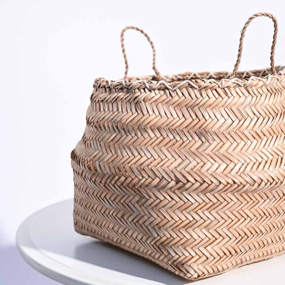 Handwoven Natural Wicker Planter Basket – Decorative Indoor Plant Basket for Home & Office
