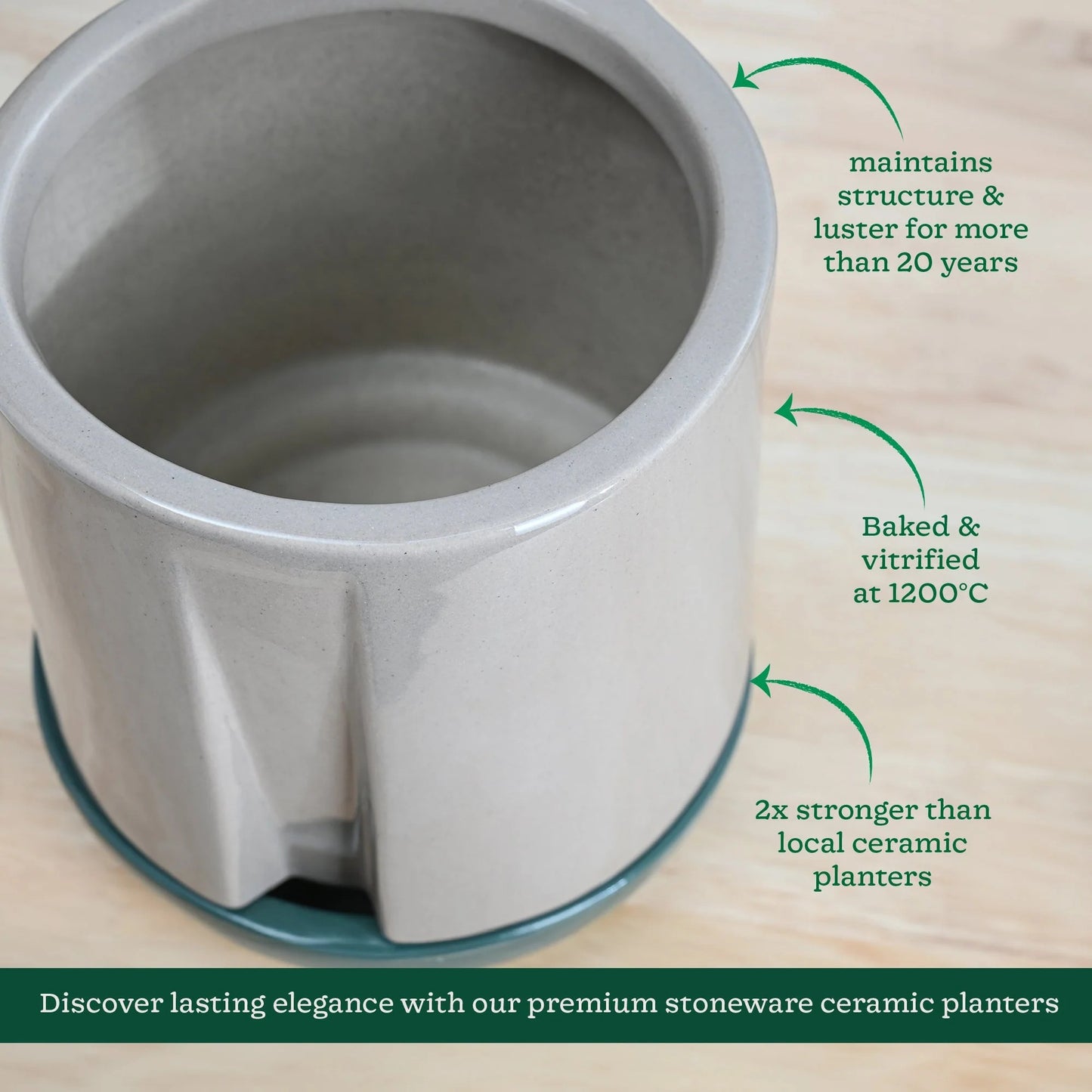 Modern Ceramic Planter with Drainage Tray – Decorative Indoor Flower Pot for Home & Office