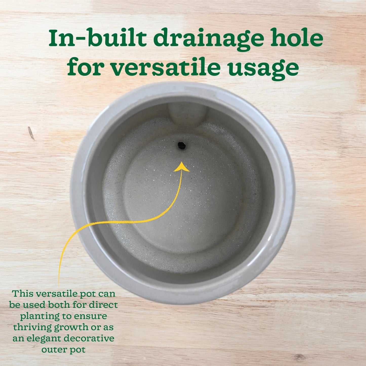 Modern Ceramic Planter with Drainage Tray – Decorative Indoor Flower Pot for Home & Office