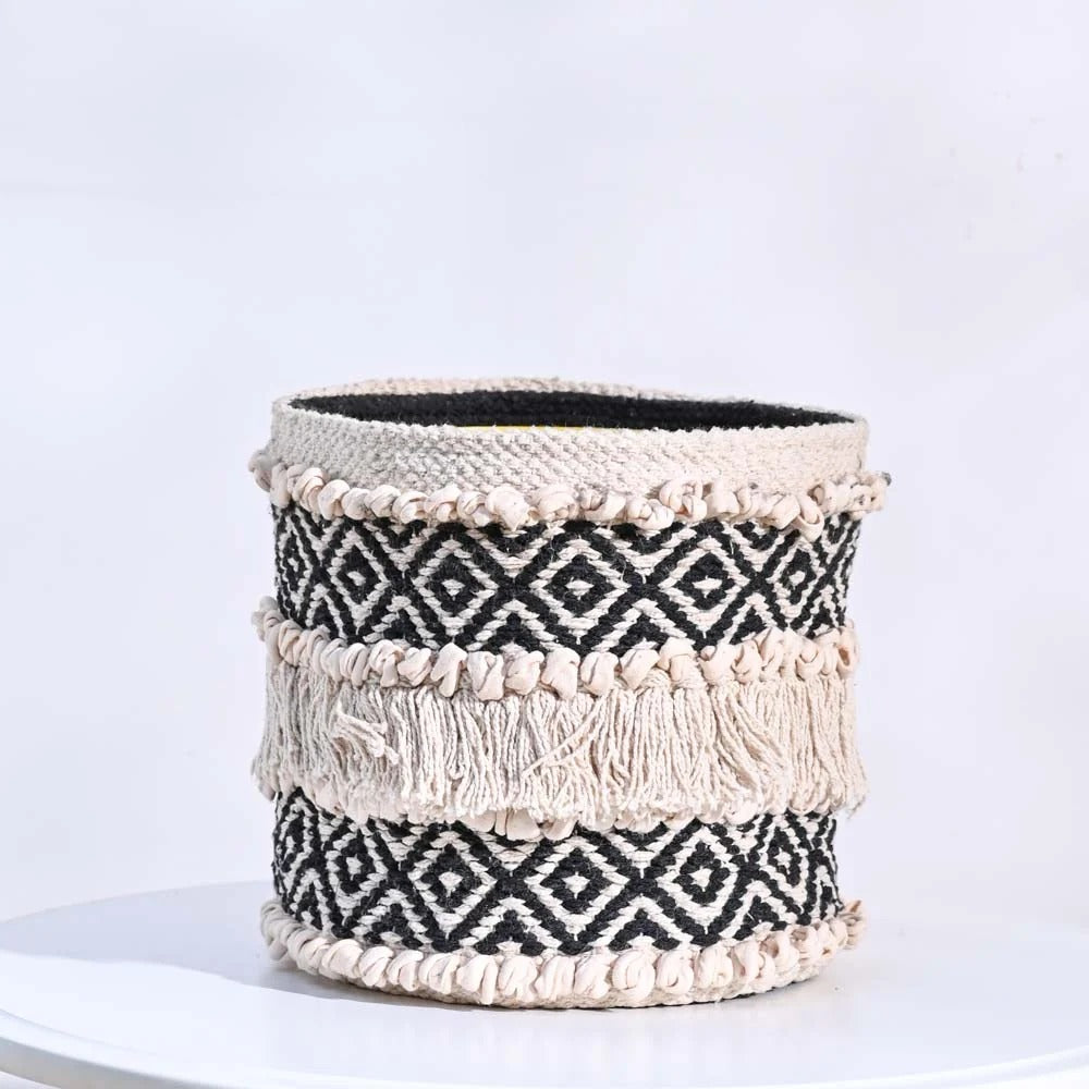 Boho Cotton Rope Planter Basket – Decorative Indoor Plant Basket for Home & Office